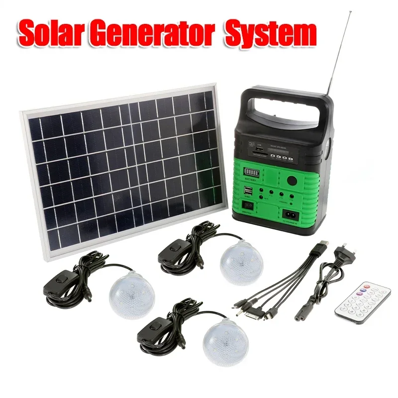 Emergency Radio Solar - Generator tenaga surya Kemah portabel, panel
