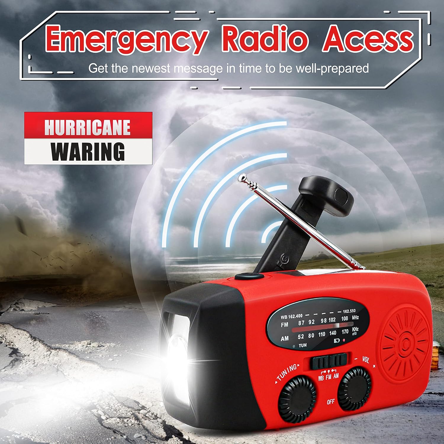 Emergency Radio Solar - Generator Multifungsi Tenaga Surya dan Engkol