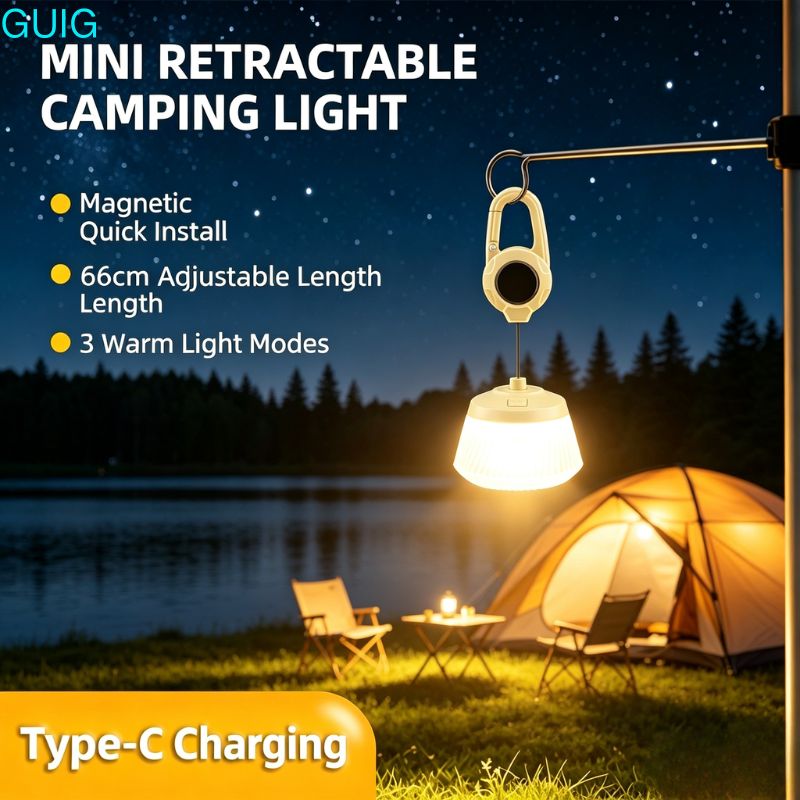 Outdoor Adventure Backpack - Lampu Camping Teleskopik Portabel dengan Pengait