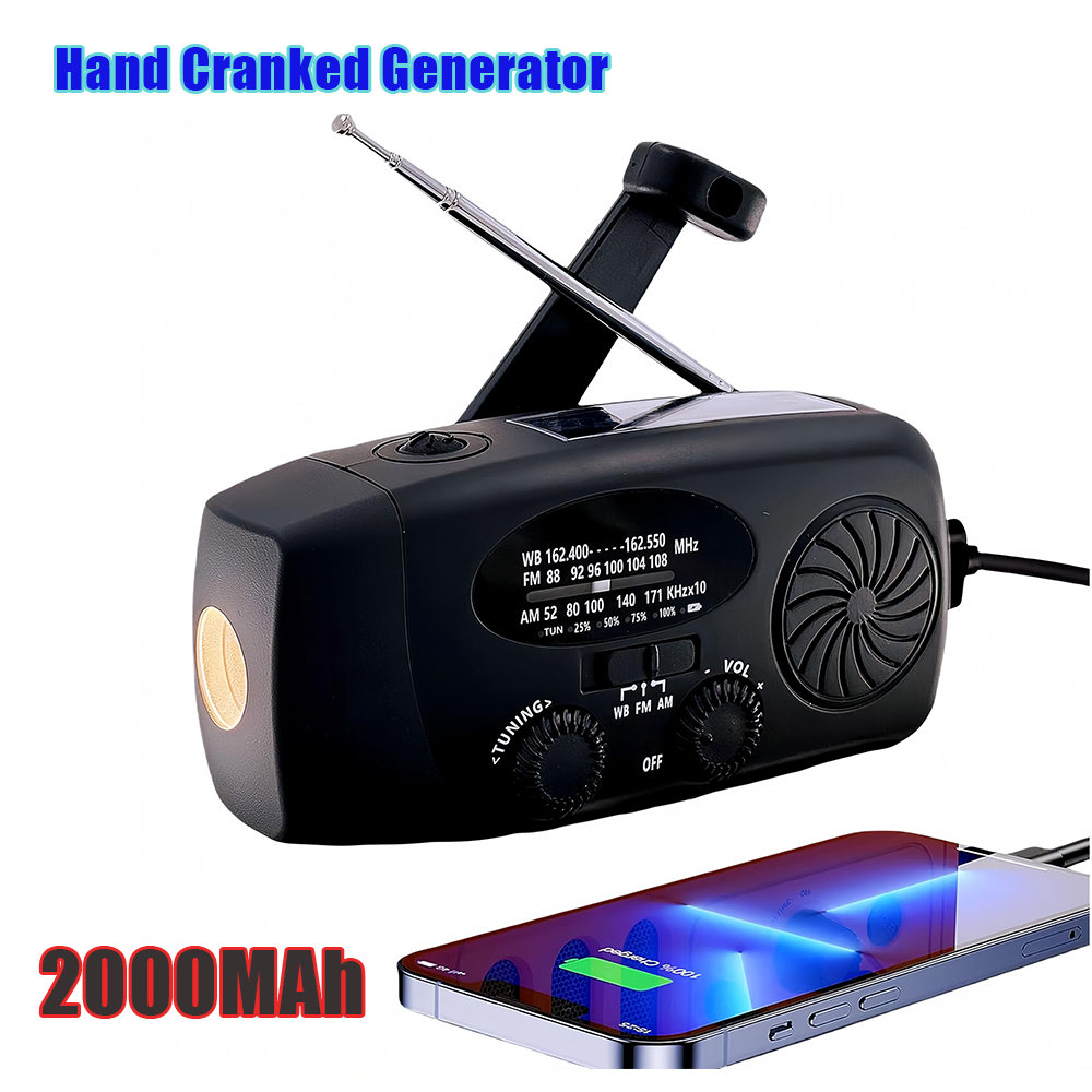 Emergency Radio Solar - Engkol tangan portabel multifungsi, Radio darurat