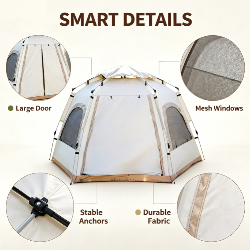 Tenda Camping Pop-Up Heksagona - Outdoor Adventure Uva ulasan dan harga
