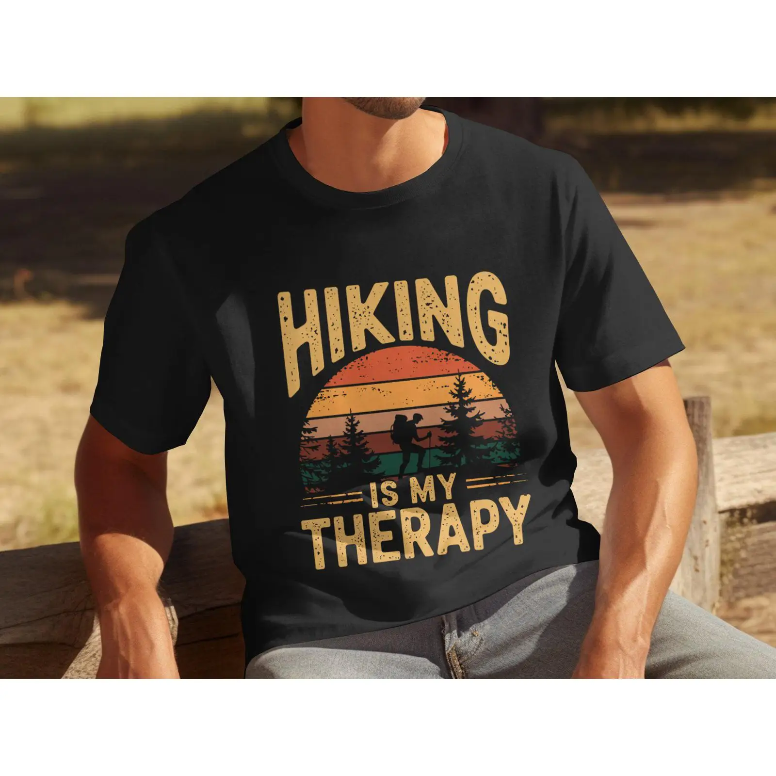 Kaos Vintage Sunset Hiking Is  - Outdoor Adventure Therapy ulasan dan harga