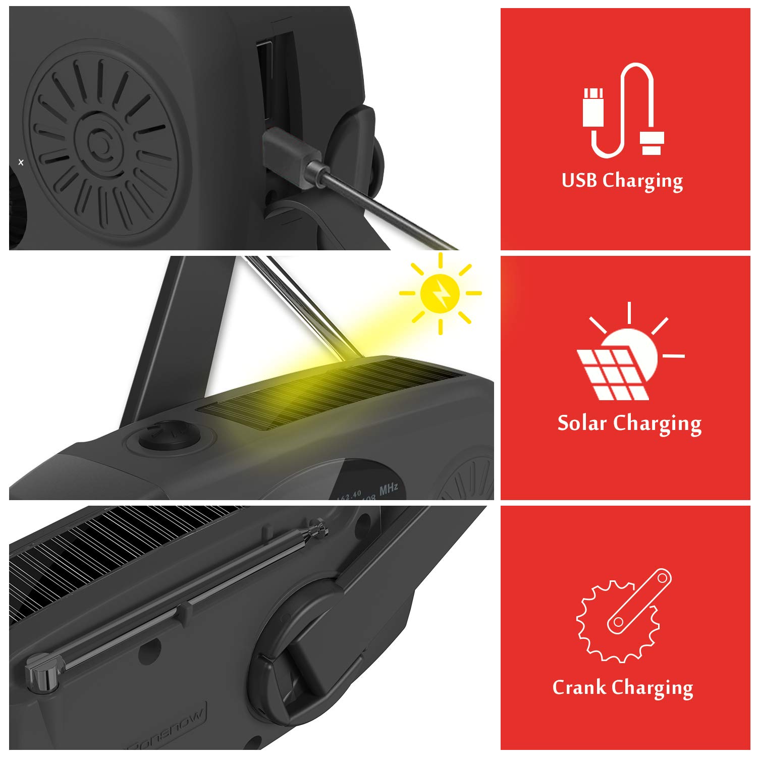 Engkol tangan portabel multifu - Emergency Radio Solar ulasan dan harga